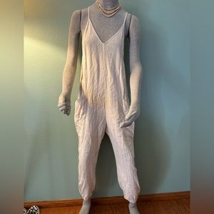 NWT bobi BLACK Linen-blend Jumpsui sz S